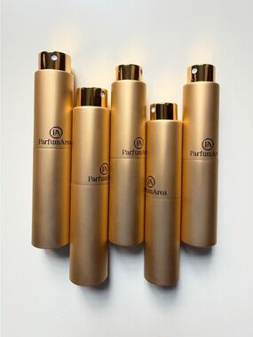 Set of 5 Gold Refillable Perfume
Atomizers Glass+Metal 5ml/0.17oz, 10ml/0.34oz